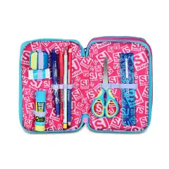 Astuccio 3 Zip Sj Gang Glow Led Unicorn Girl 45 Pezzi - astucci colori