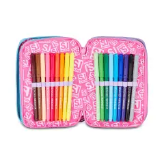 Astuccio 3 Zip Sj Gang Glow Led Unicorn Girl 45 Pezzi - astucci colori