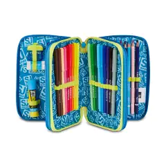 Astuccio 3 Zip Sj Gang Glace Panther Boy 45 Pezzi - astucci colori