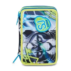 Astuccio 3 Zip Sj Gang Glace Panther Boy 45 Pezzi - astucci colori