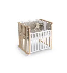 Letto Infinito Evolutivo 6in1 Naturale-Bianco con Tessile Tortosa - collezioni