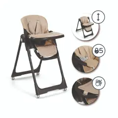 Seggiolone Pappa Reclinabile Tasty Eco Beige-Nero - seggioloni