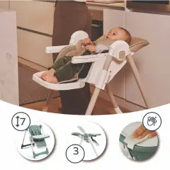 Seggiolone Pappa Reclinabile Tasty Eco Verde-Bianco - seggioloni