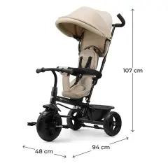 Triciclo Kinderkraft Freeway 2 Evolutivo Girevole 360° Beige - Tricicli e primi passi