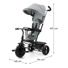 Triciclo Kinderkraft Freeway 2 Evolutivo Girevole 360° Grey - Tricicli e primi passi