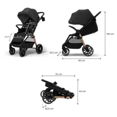 Passeggino Kinderkraft Grande 2 Black Compatto 22kg - passeggini