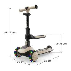 Monopattino Evolutivo 2in1 con Seduta HALLEY 2 Stone White - monopattini