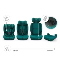 Seggiolino auto Kinderkraft Comfort Up 2 Plus I-Size Green 76-150cm - bambini 76-150 cm (15m-12anni)