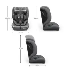 Seggiolino auto Kinderkraft Comfort Up 2 Plus I-Size Grey 76-150cm - bambini 76-150 cm (15m-12anni)