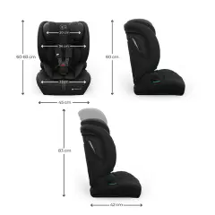 Seggiolino auto Kinderkraft Comfort Up 2 Plus I-Size Black 76-150cm - bambini 76-150 cm (15m-12anni)