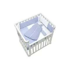 Letto Infinito Evolutivo 6in1 Bianco con Tessile Azzurro - collezioni