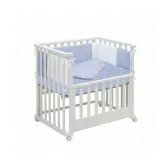 Letto Infinito Evolutivo 6in1 Bianco con Tessile Azzurro - collezioni