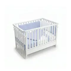 Letto Infinito Evolutivo 6in1 Bianco con Tessile Azzurro - collezioni