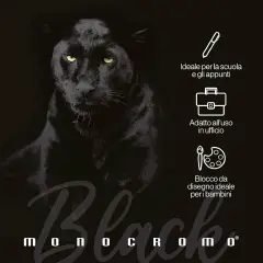 Quaderno Maxi Pigna Monocromo Black - 72 Pagine - Rigatura 1R - Cancelleria varia