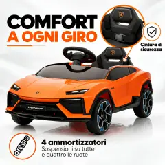 Lamborghini Lanzador Elettrica 12V - Batteria Litio, Doppio Motore e Bluetooth - Arancio - auto