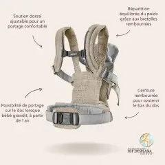 Babaybjorn Marsupio Harmony 3D Mesh Grey Beige - marsupi e zaini porta bimbo