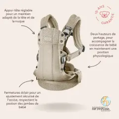 Babaybjorn Marsupio Harmony 3D Mesh Grey Beige - marsupi e zaini porta bimbo