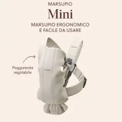 Babaybjorn Marsupio Mini 3D Mesh Grey - marsupi e zaini porta bimbo