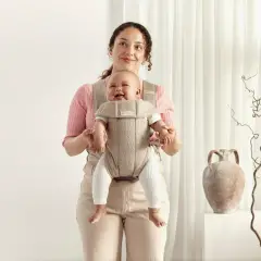 Babaybjorn Marsupio Mini 3D Mesh Grey Beige - marsupi e zaini porta bimbo