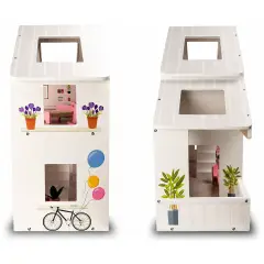 Villetta con  Solarium e Accessori • Fatto di Legno - Bambole e accessori