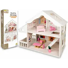 Villetta con  Solarium e Accessori • Fatto di Legno - Bambole e accessori
