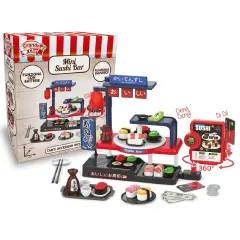 Grande Chef - Mini Sushi Bar con Accessori - Alimenti, mercatini, stoviglie