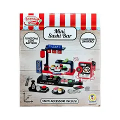 Grande Chef - Mini Sushi Bar con Accessori - Alimenti, mercatini, stoviglie