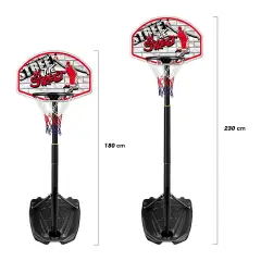 Teosport - Gioco Basket con Piantana  230cm 6,25kg - Attrezzature sportive