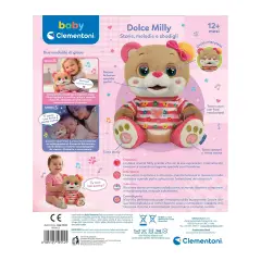 Clementoni Baby Dolce Milly, Orsacchiotto Interattivo con Storie 12+ Mesi - Primi giochi
