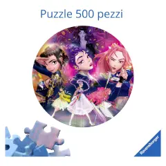 Puzzle 500 Pezzi Tondo K Pop Demon Hunters Con Poster - Ravensburger - Puzzle in cartone
