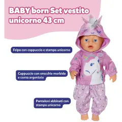 Baby Born Completo Unicorno 43 Cm - Bambole e accessori