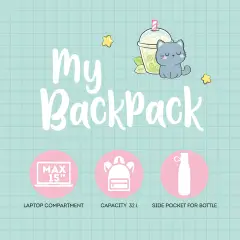 Legami - My Backpack Zaino Kitty Bubble Tea Gattino - legami