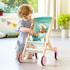 Passeggino Per Bambole In Legno Dolci Passeggiate Hape - Primi giochi
