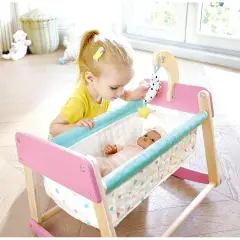 Culla A Dondolo In Legno Per Bambole Dolci Nanne Hape - Primi giochi