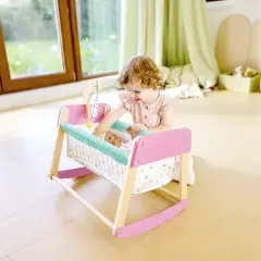 Culla A Dondolo In Legno Per Bambole Dolci Nanne Hape - Primi giochi