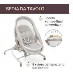 Chicco Baby Hug 4in1 Armonia Mother Pearl – Culla, Sdraietta, Seggiolone e Prima Sedia 0-36 Mesi - sdraiette