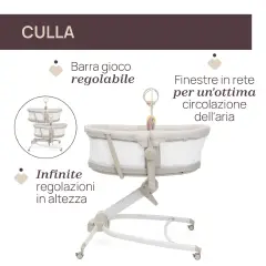 Chicco Baby Hug 4in1 Armonia Mother Pearl – Culla, Sdraietta, Seggiolone e Prima Sedia 0-36 Mesi - sdraiette