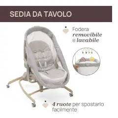 Chicco Baby Hug 4in1 Armonia Scandinavian – Culla, Sdraietta, Seggiolone e Prima Sedia 0-36 Mesi - sdraiette