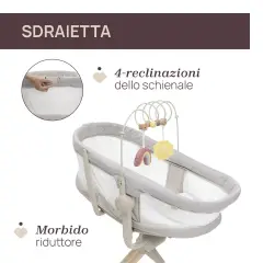 Chicco Baby Hug 4in1 Armonia Scandinavian – Culla, Sdraietta, Seggiolone e Prima Sedia 0-36 Mesi - sdraiette