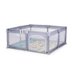 Box Recinto Sienna 150x150 Grigio Pieghevole – Area Gioco Bambini con Rete Traspirante - box
