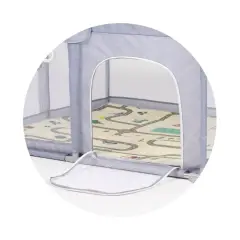 Box Recinto Sienna 150x150 Grigio Pieghevole – Area Gioco Bambini con Rete Traspirante - box