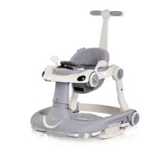Girello Happy Walker 5 in 1 Grey - Multifunzione con Luci, Suoni, Dondolo e Modalità Salto. - girelli