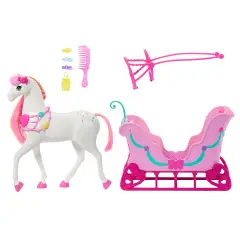 Barbie Lo Schiaccianoci Cavallo Con Slitta Jnh63 - collezionabili bambina
