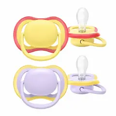 Ciuccio Philips Avent Ultra Air 0-6M Giallo/Lilla Pastello - ciucci