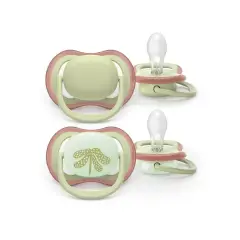 Ciuccio Philips Avent Ultra Air Day&Night 6-18M Verde Pastello/Foglia - ciucci