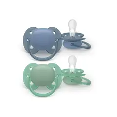 Ciuccio Philips Avent Ultra Soft 6-18M Verde/Blu Pastello - ciucci