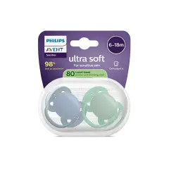 Ciuccio Philips Avent Ultra Soft 6-18M Verde/Blu Pastello - ciucci