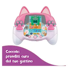 Kidipet - Kitty Life - Rosa Console Tascabile Gattino Virtuale 30+ Attività - giochi elettronici