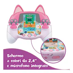 Kidipet - Kitty Life - Rosa Console Tascabile Gattino Virtuale 30+ Attività - giochi elettronici