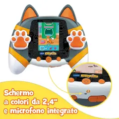 Kidipet - Kitty Life - Grigio Console Tascabile Gattino Virtuale 30+ Attività - giochi elettronici